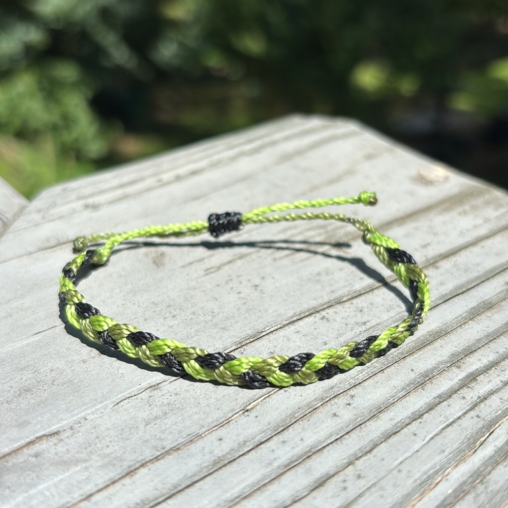 Adjustable Braided Friendship Waxed Cord Waterproof Bracelet in “Elphie”